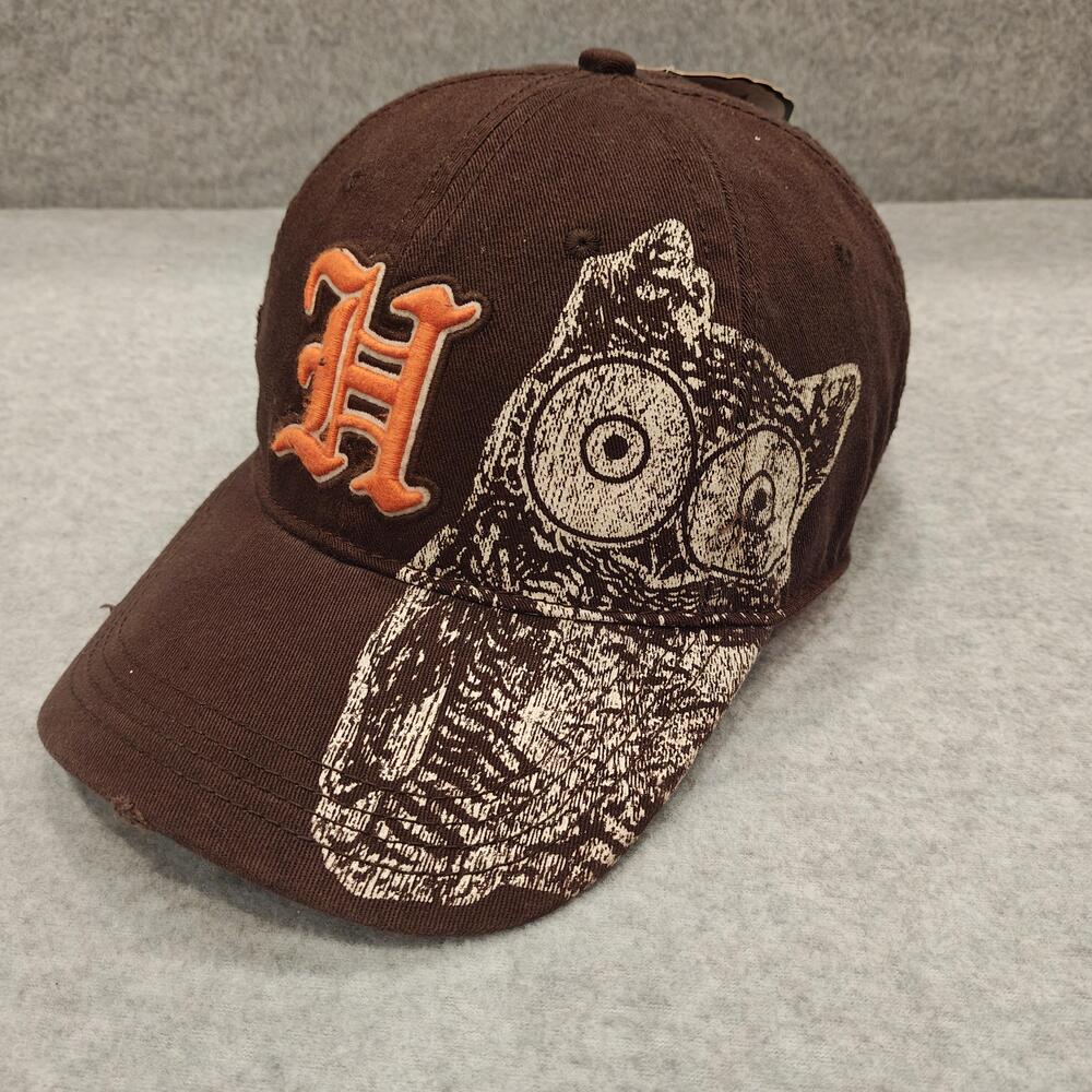 Hooters Owl Hat Cap Strap Back One Size Brown Varsity VintageY2K Mens Baseball